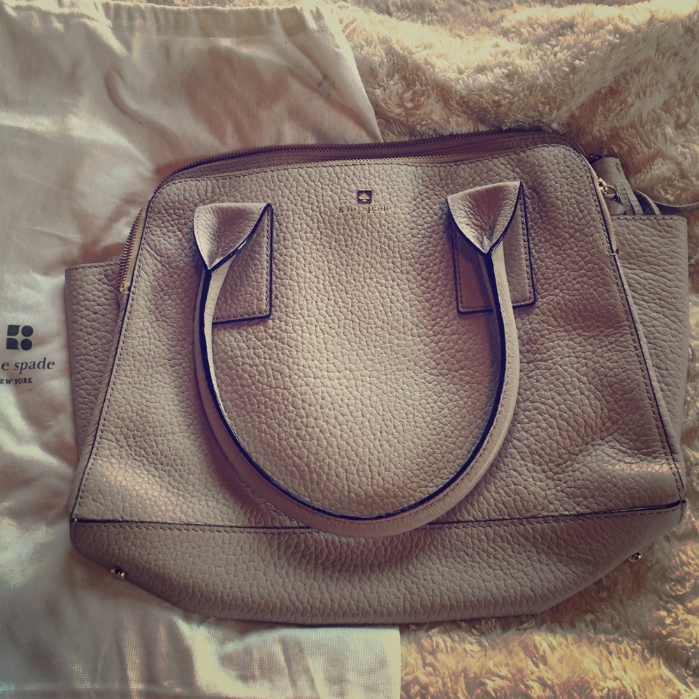 KATE SPADE COBBLE LIGHT GRAY/Beige Purse